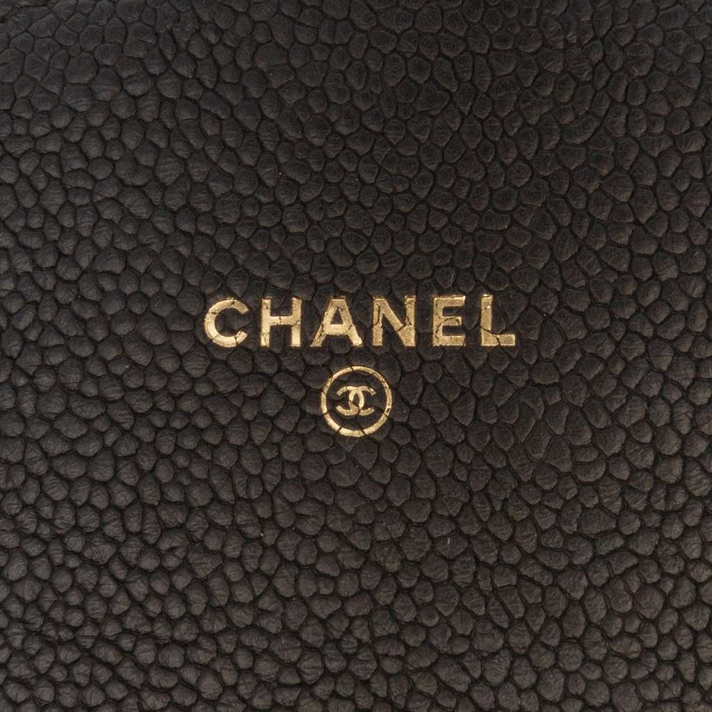 Chanel Paris Cuba Square Quilted Caviar Thread Around Wallet On Chain Black Leather Very good - Box View