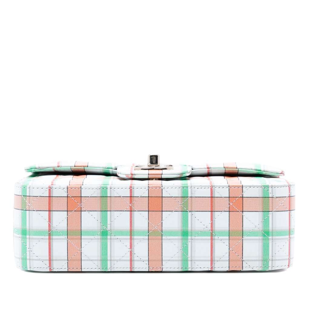 Chanel Mini Rectangular Classic Plaid Printed Calfskin Single Flap White Leather Very good condition - Inside View