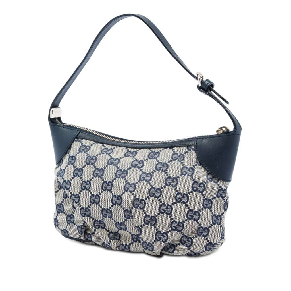 Gucci GG Canvas Web Handbag Beige Very good - Back View