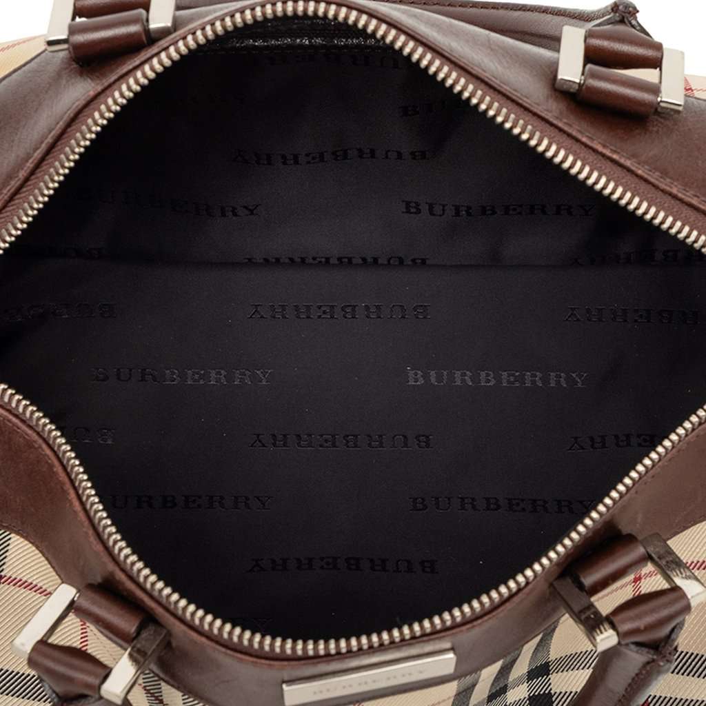 Burberry House Check Canvas Barrel Handbag Beige Very good condition - Model View