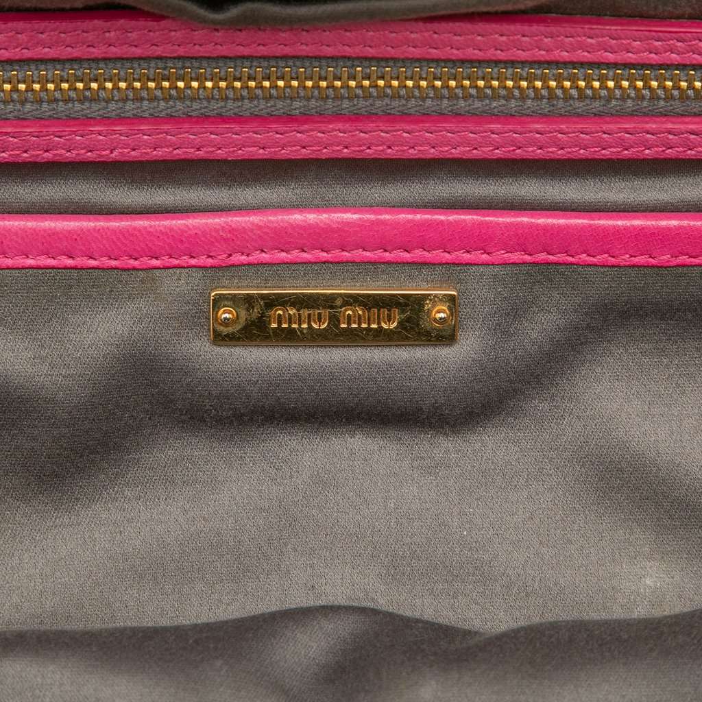 Miu Miu Pleated Nappa Frame Clutch Pink Leather Very good - Box View