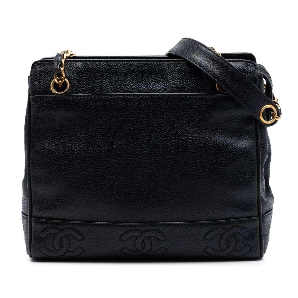 Chanel Triple CC Caviar Tote Black Leather Very good condition - Front View