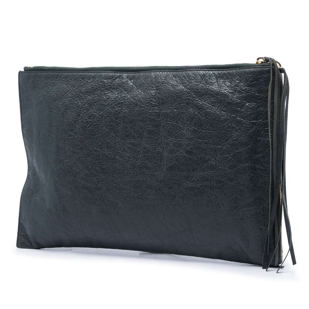 Balenciaga Lambskin Motocross Classic Zip Around Flat Clutch MultiColor Leather Very good - Back View