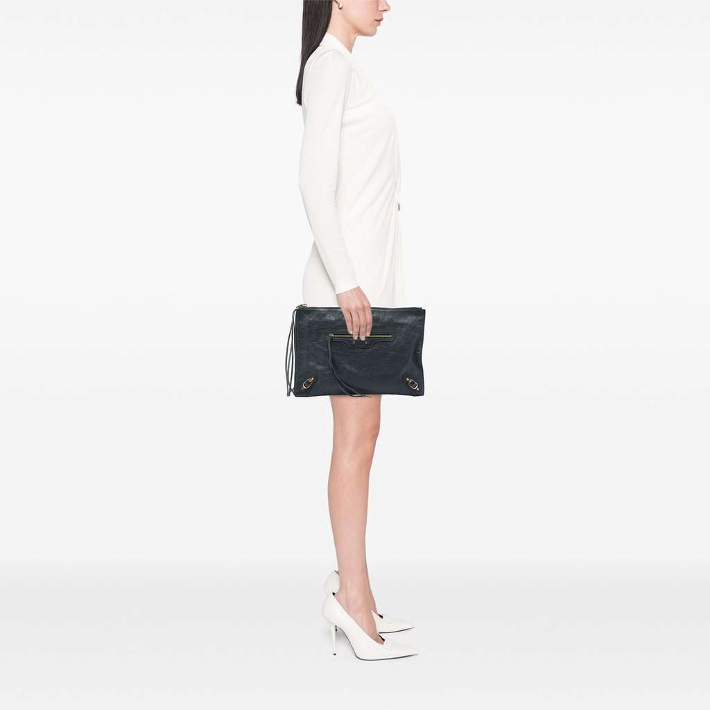 Balenciaga Lambskin Motocross Classic Zip Around Flat Clutch MultiColor Leather Very good - Box View