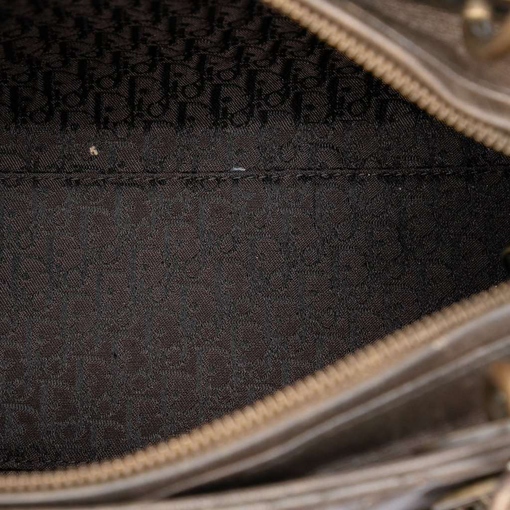 Dior Medium Metallic Lambskin Cannage Lady Dior Brown Leather Very good condition - Model View
