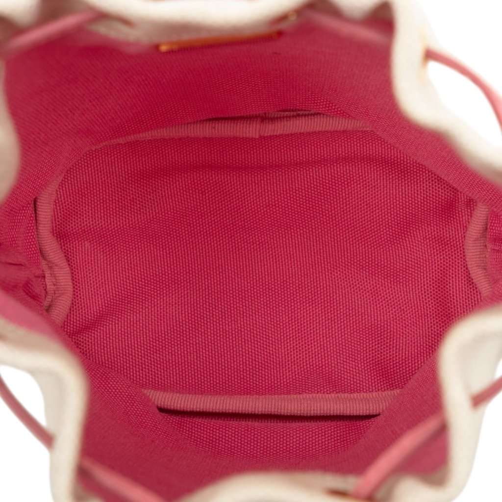 Prada Canvas Canapa Logo Drawstring Pouch Beige Very good condition - Model View