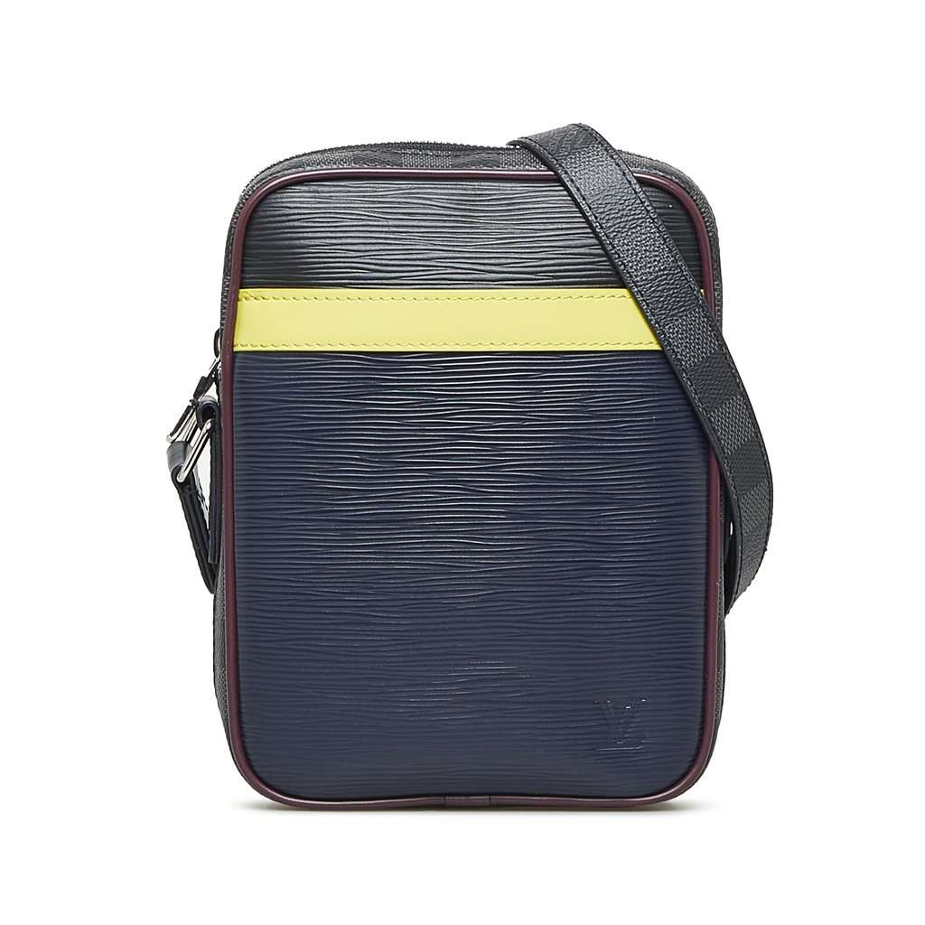 Louis Vuitton Epi Damier Graphite Danube Slim Black Leather Very good - Front View