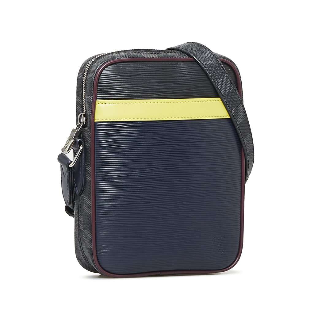 Louis Vuitton Epi Damier Graphite Danube Slim Black Leather Very good - Back View