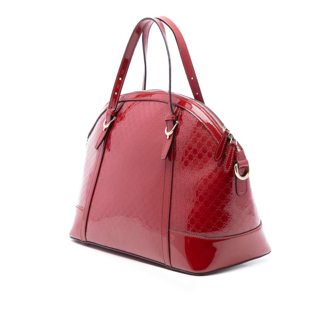 Gucci Large Microguccissima Patent Nice Dome Satchel Red Leather Very good - Back View
