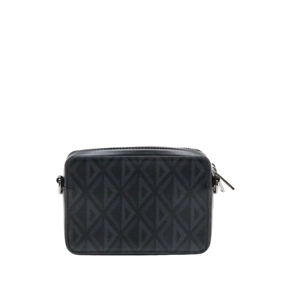 Dior Coated Canvas CD Diamond Messenger Pouch Black Very good condition - Back View