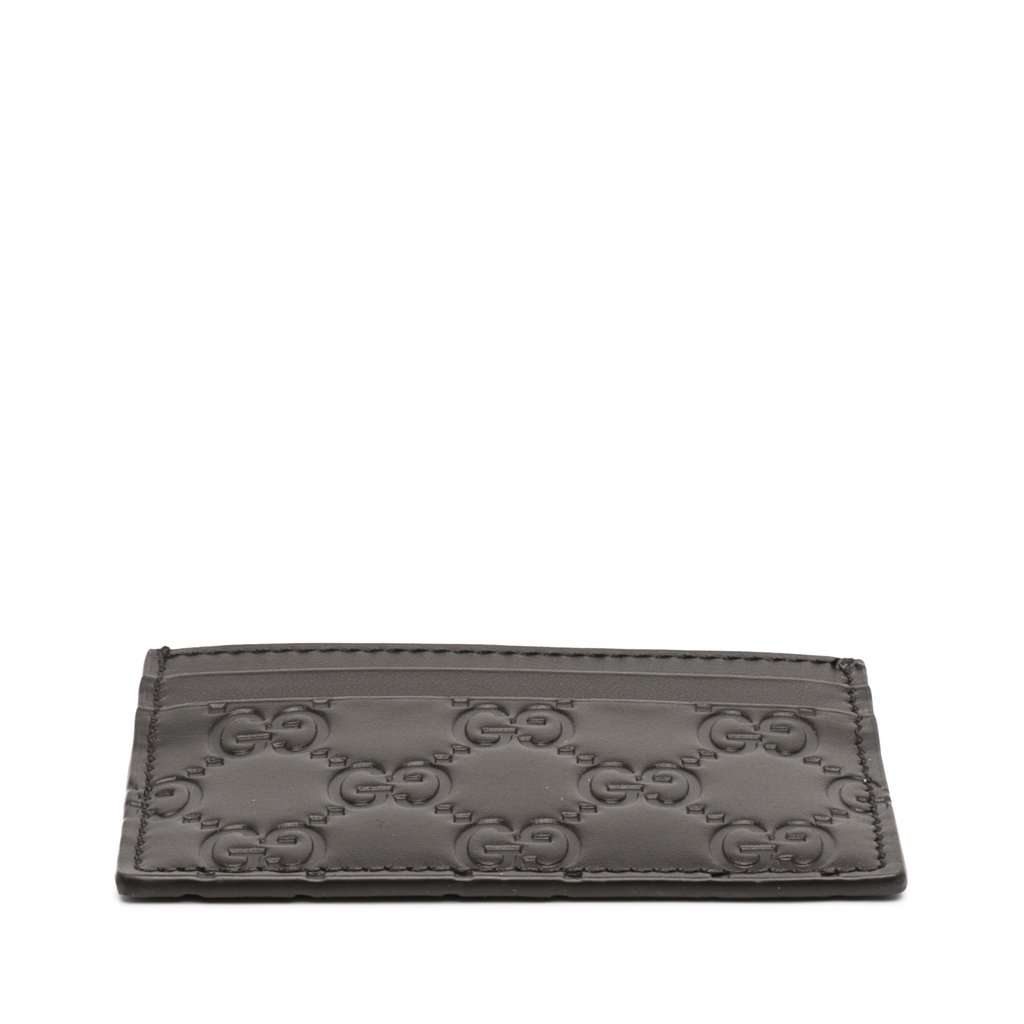 Gucci Guccissima Card Holder Black Leather Never worn, with tag - Inside View