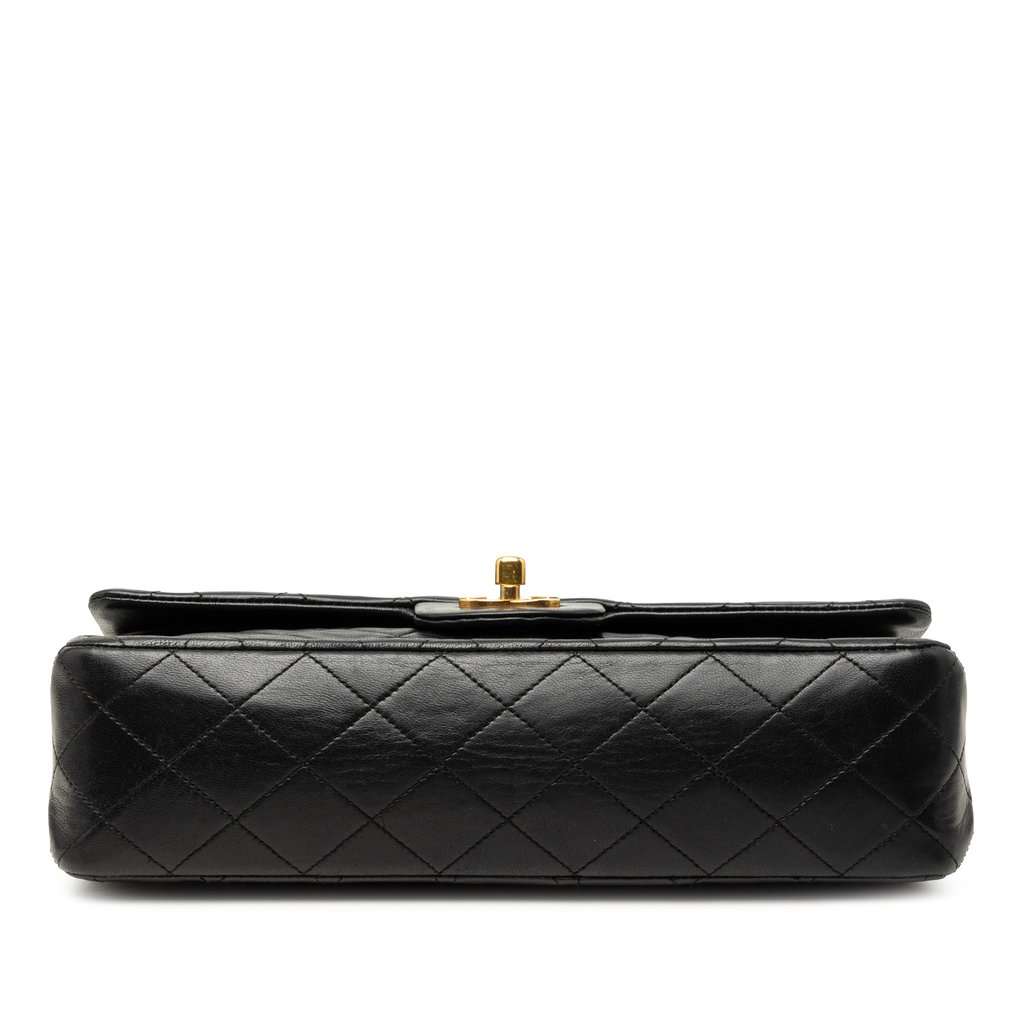 Chanel Medium Classic Lambskin Double Flap Black Leather Very good - Inside View