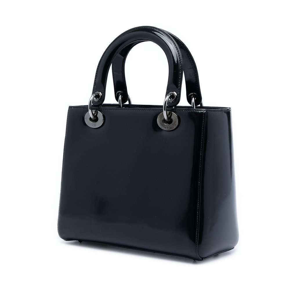 Dior Medium Patent Lady Dior Black Leather Very good condition - Back View