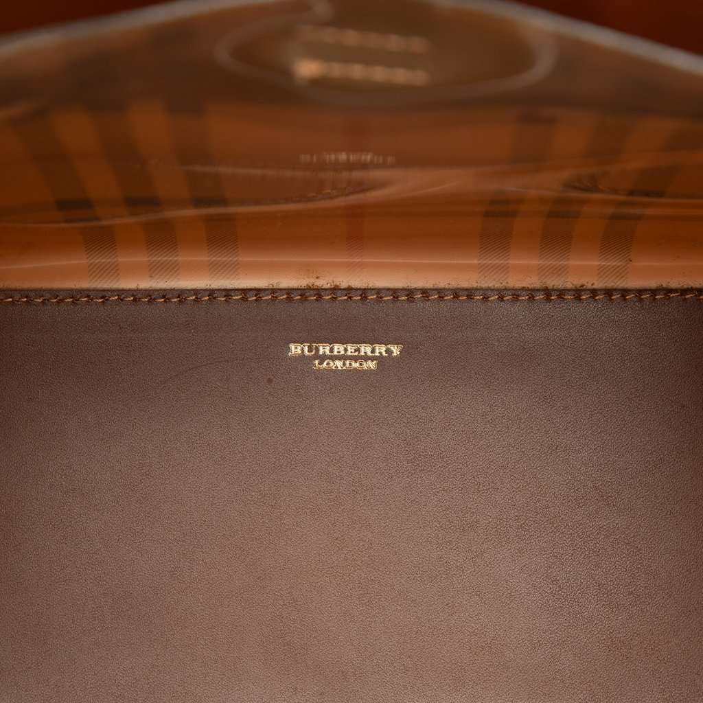 Burberry Haymarket Check PVC Shoulder Bag Brown Plastic Very good - Box View