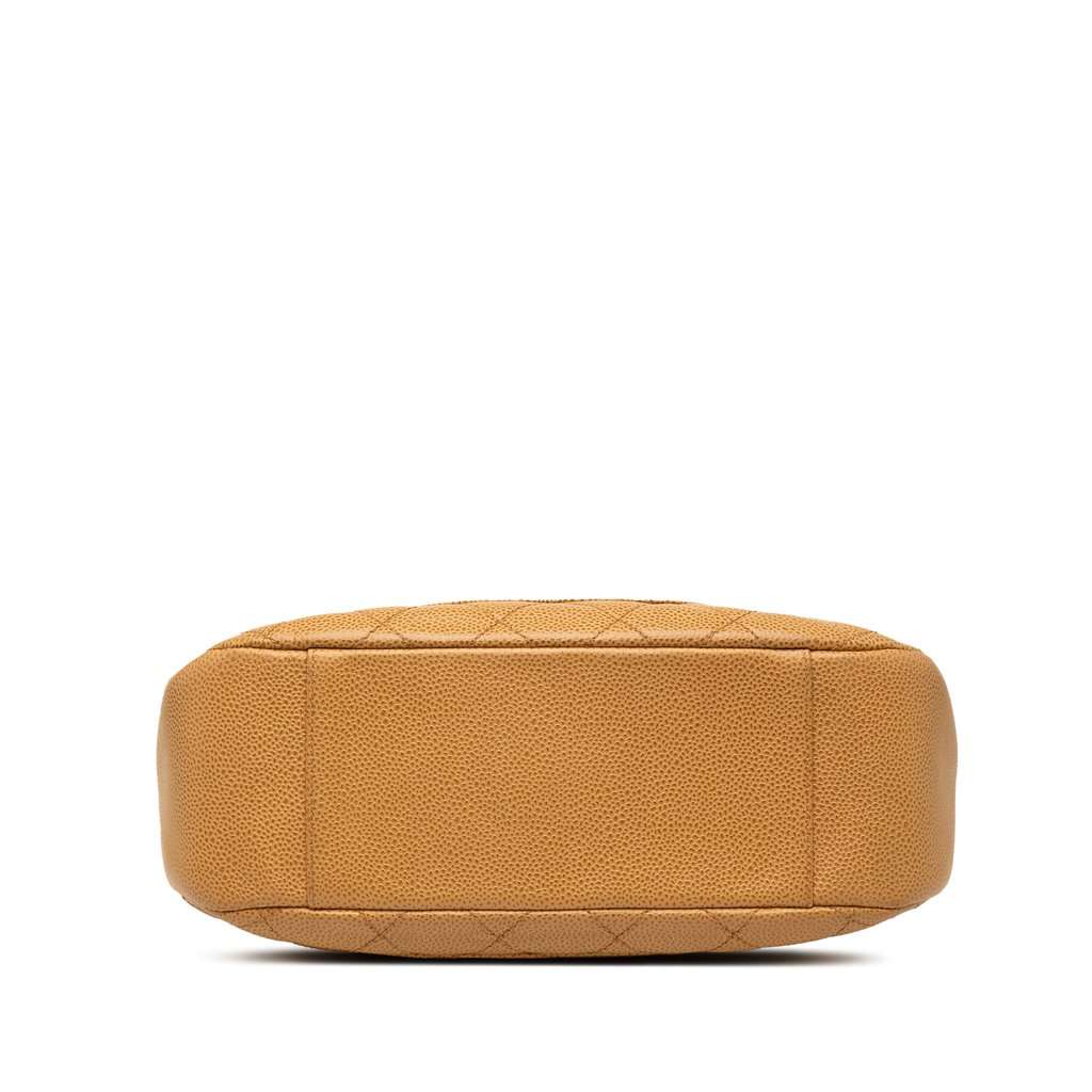 Chanel CC Quilted Caviar Timeless Shoulder Bag Beige Leather Very good condition - Inside View
