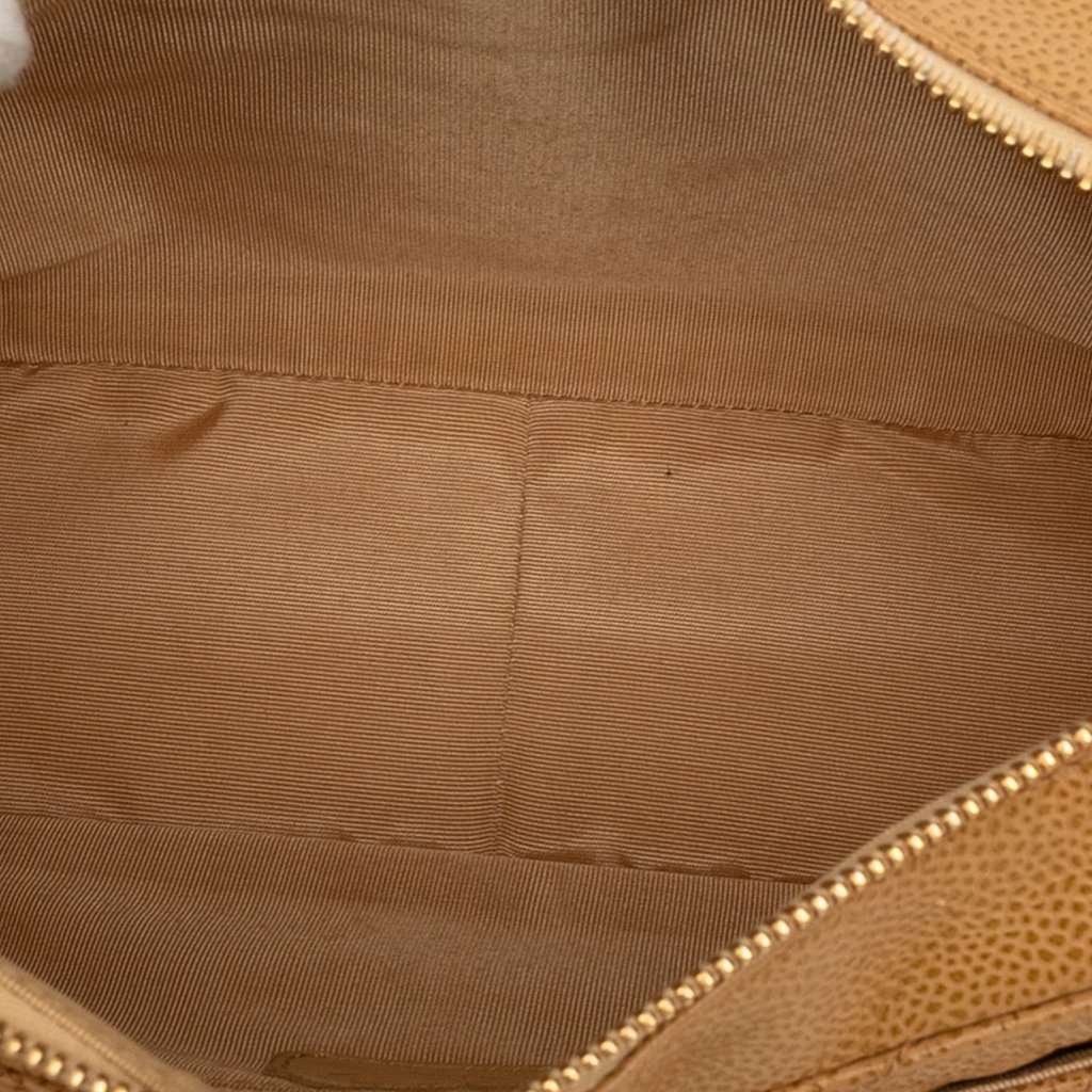 Chanel CC Quilted Caviar Timeless Shoulder Bag Beige Leather Very good condition - Model View
