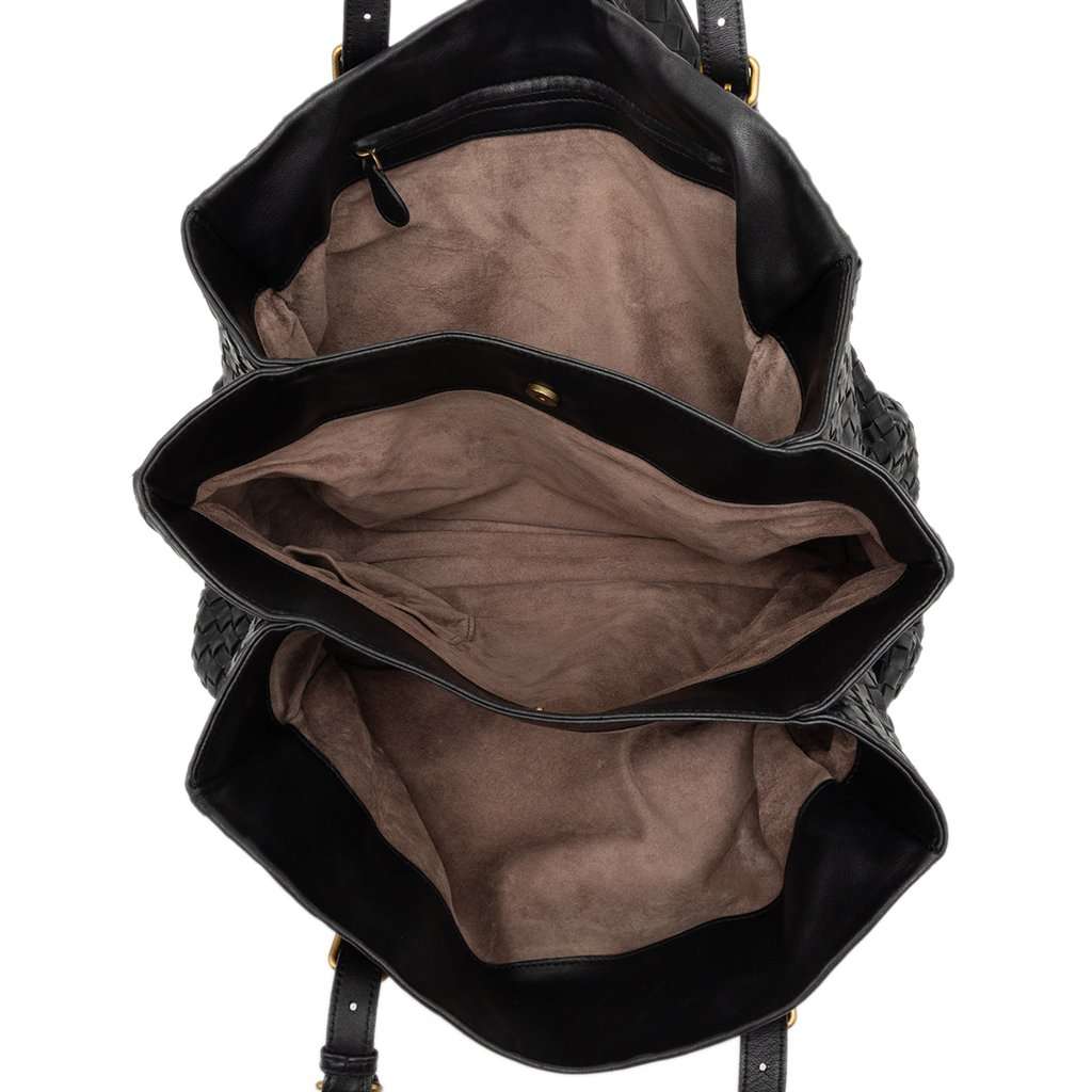 Bottega Veneta Medium Nappa Intrecciato Roma Tote Black Leather Very good condition - Model View