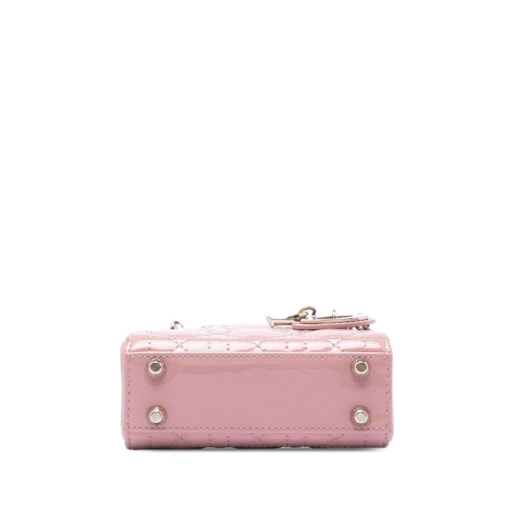 Dior Micro Patent Cannage Lady Dior Pink Leather Very good condition - Inside View