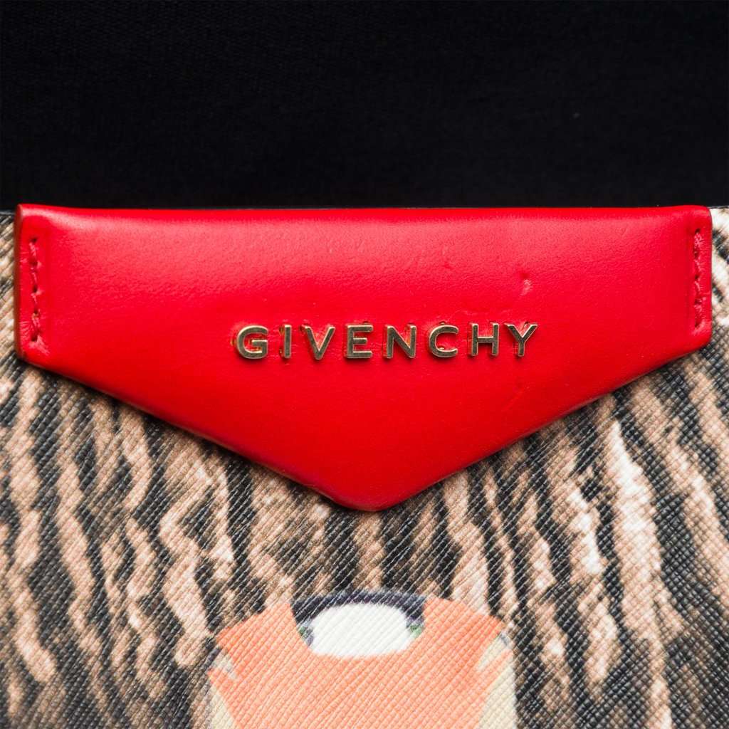 Givenchy Large Textured Coated Canvas Tribal Girl Print Antigona Tote Brown Very good - Box View