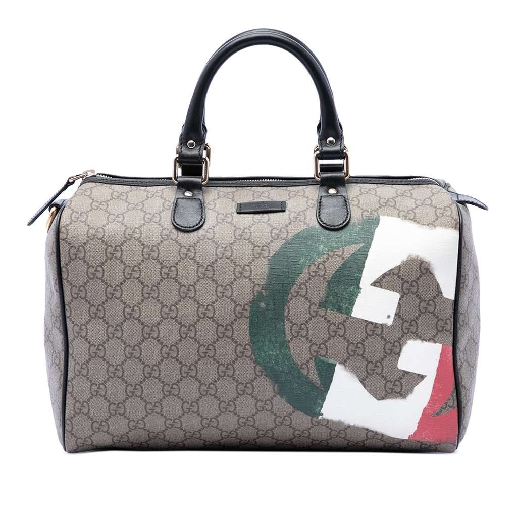 Gucci Medium GG Supreme Italian Flag Joy Boston Bag Beige Very good - Front View