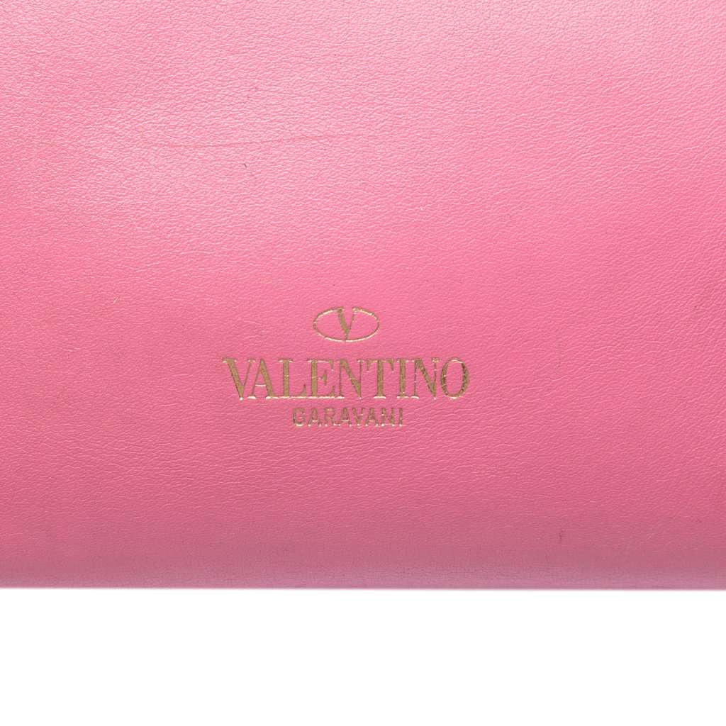 Valentino Mini Leather Rockstud Double Handle Tote Pink Leather Very good condition - Box View
