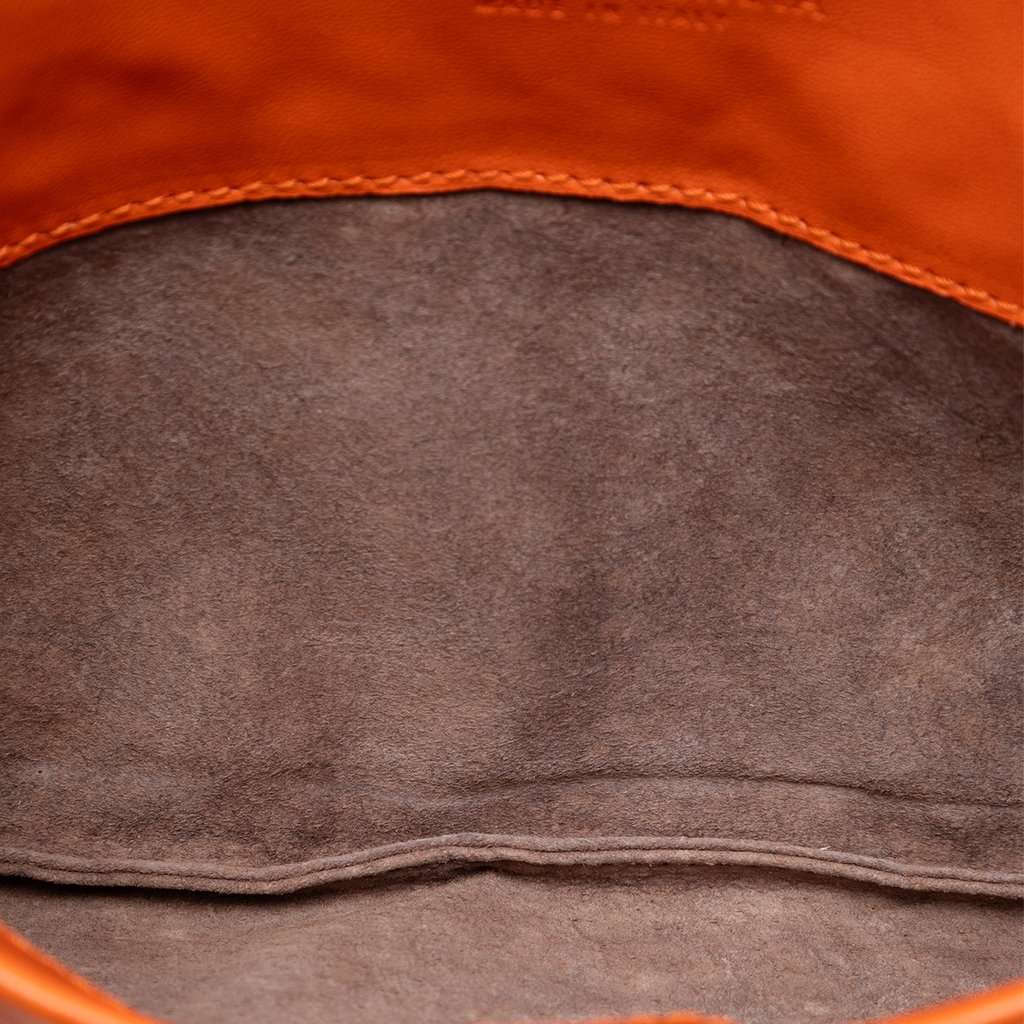 Bottega Veneta Mini Nappa Intrecciato Turn Lock Crossbody Orange Leather Very good condition - Model View