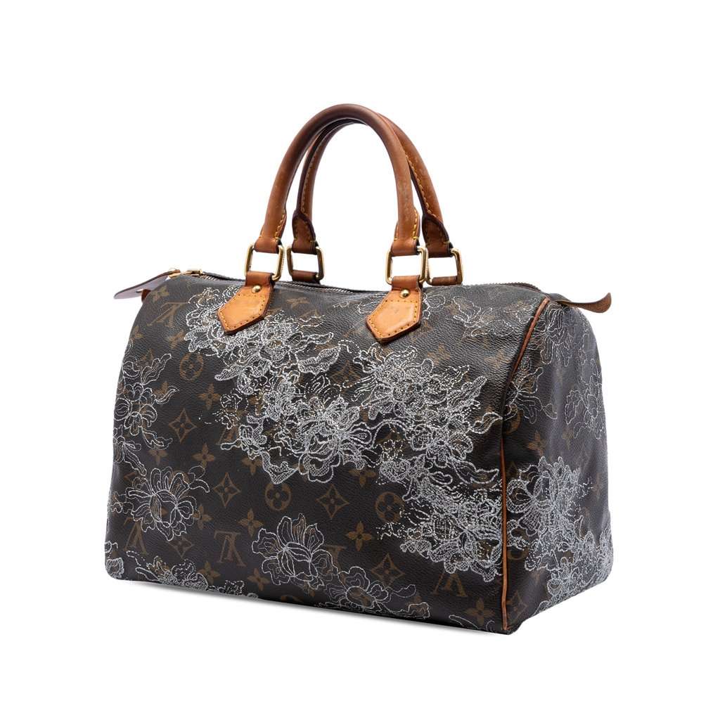 Louis Vuitton Monogram Dentelle Speedy 30 Brown Good - Back View