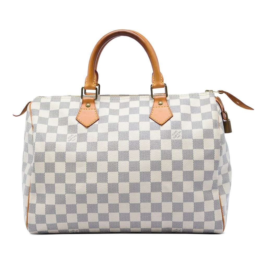 Louis Vuitton Damier Azur Speedy 30 White Very good condition - Front View