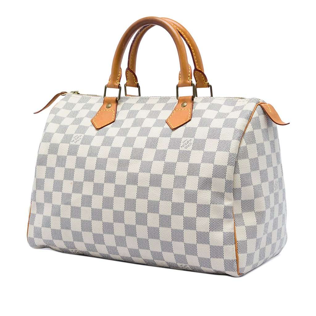 Louis Vuitton Damier Azur Speedy 30 White Very good condition - Back View