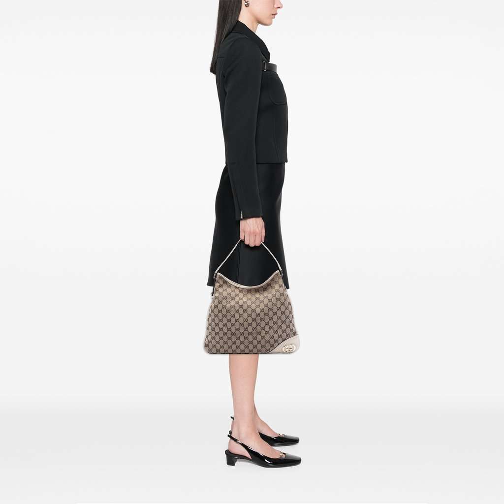 Gucci GG Canvas New Britt Hobo Beige Very good condition - Box View