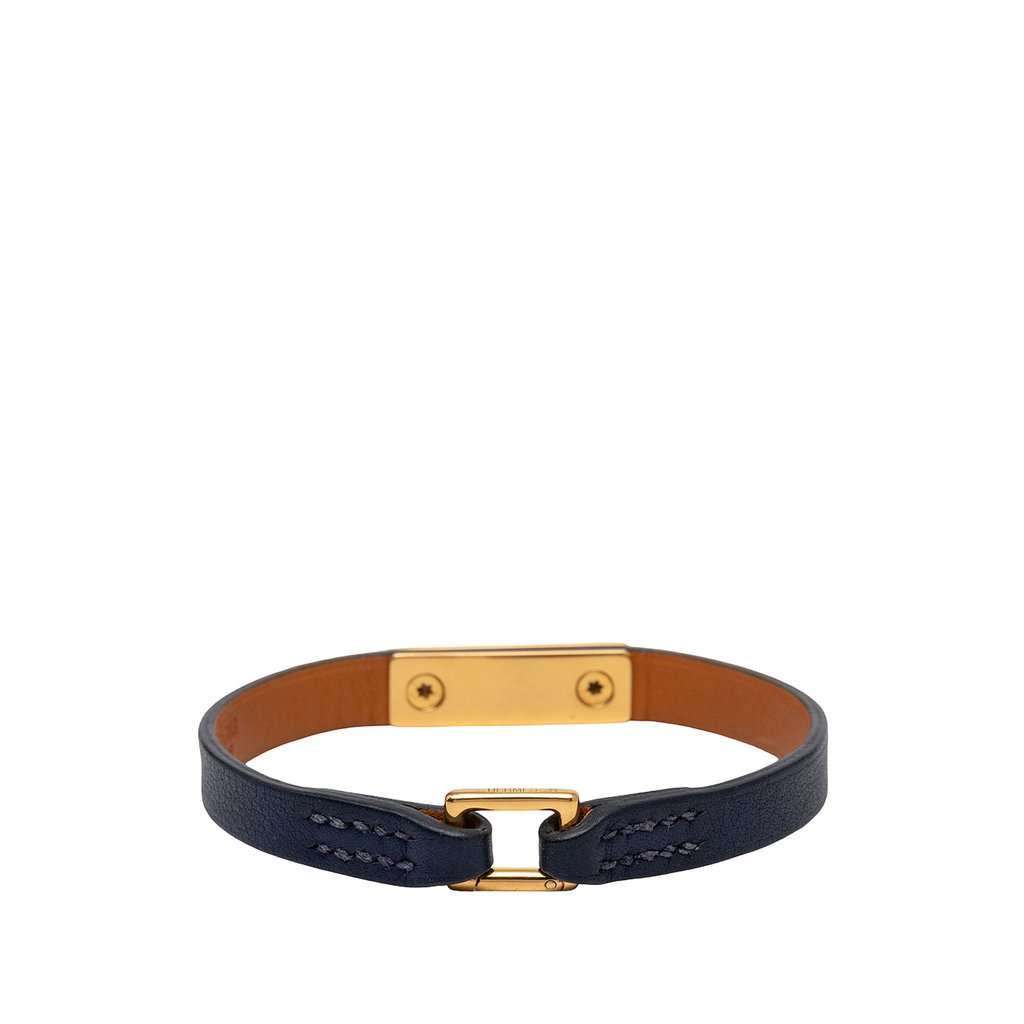 Hermès Swift Rivale Mini Bracelet T4 Blue Leather Very good - Inside View