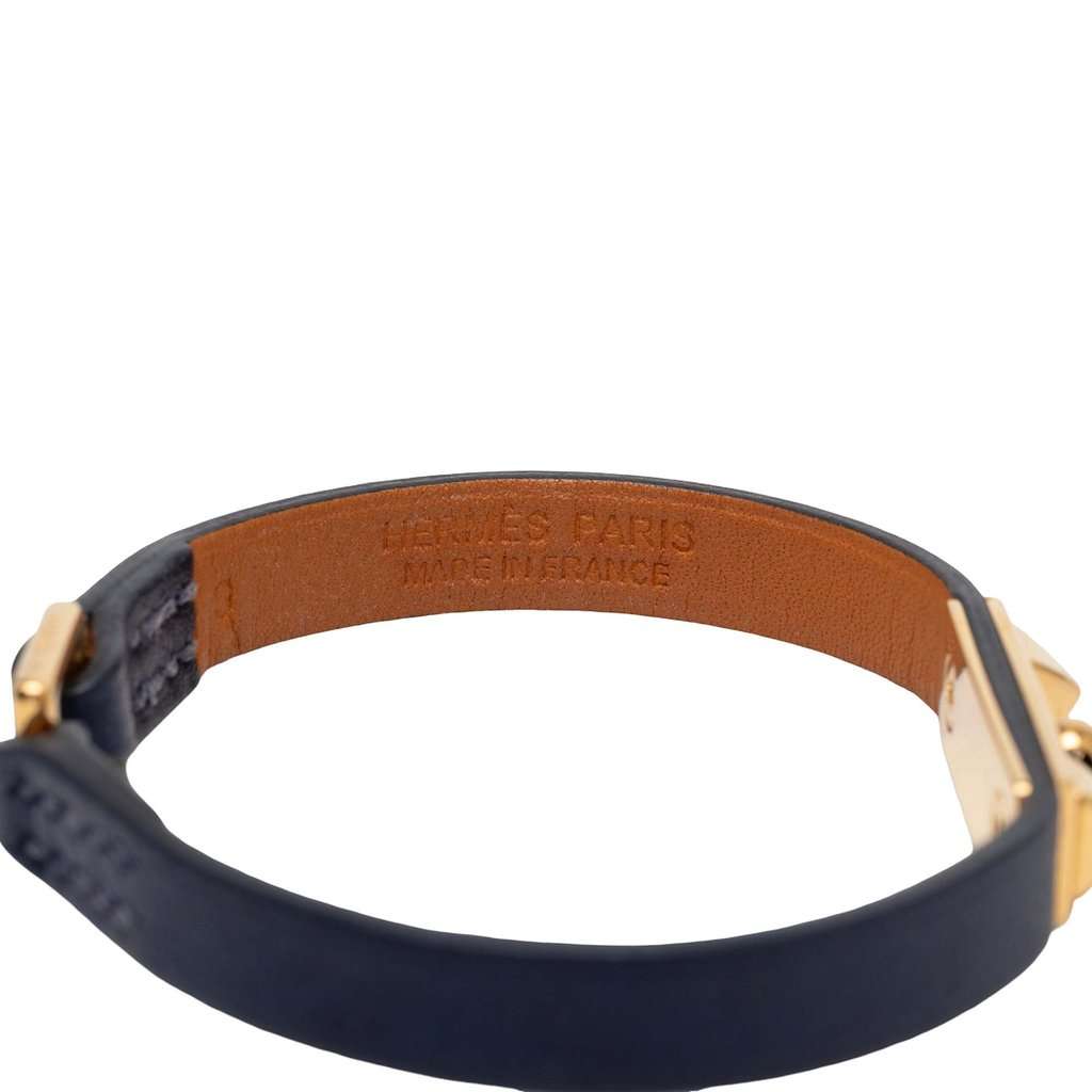 Hermès Swift Rivale Mini Bracelet T4 Blue Leather Very good - Model View