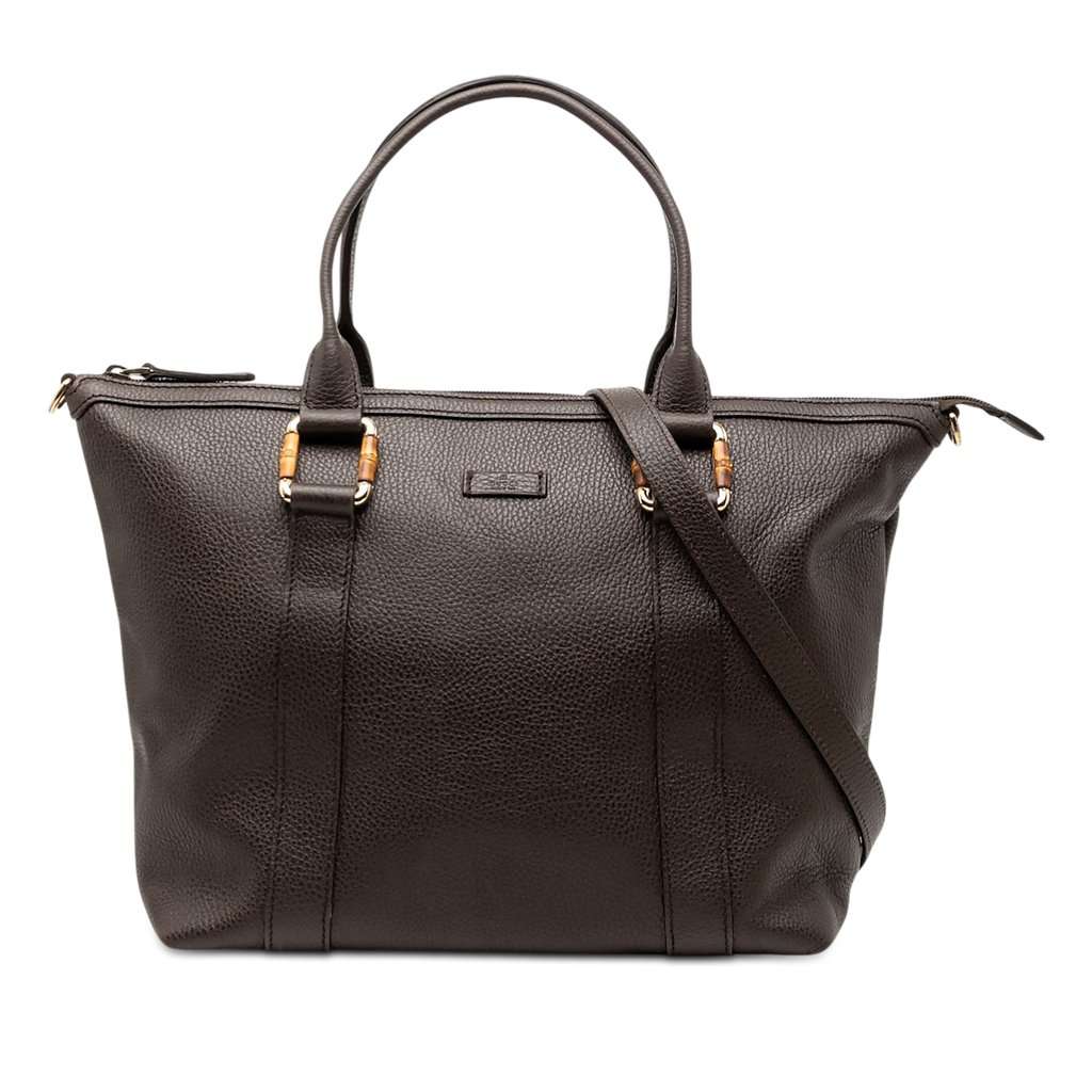 Gucci Leather Bamboo Satchel Brown Leather Very good condition - Front View