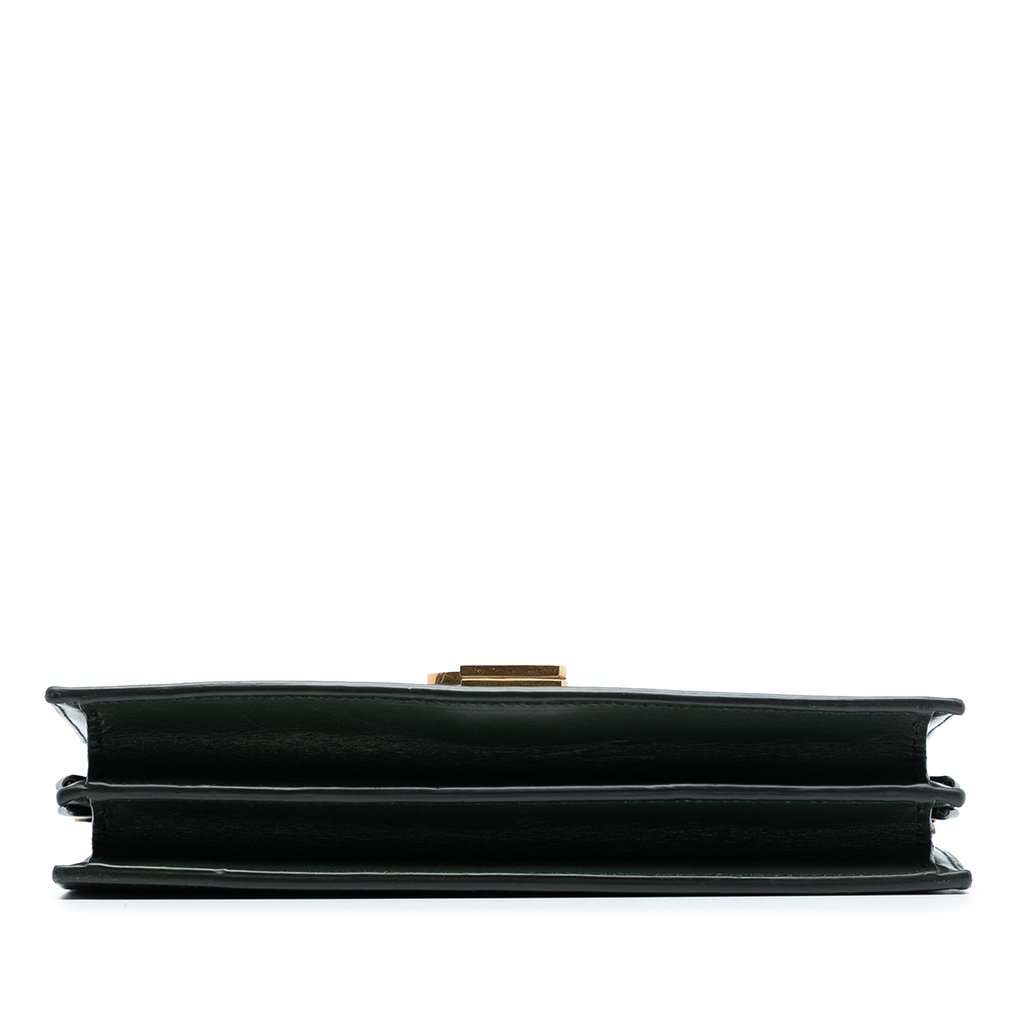 Saint Laurent Smooth Calfskin Monogram Cassandra Clasp Bag Green Leather Very good - Inside View