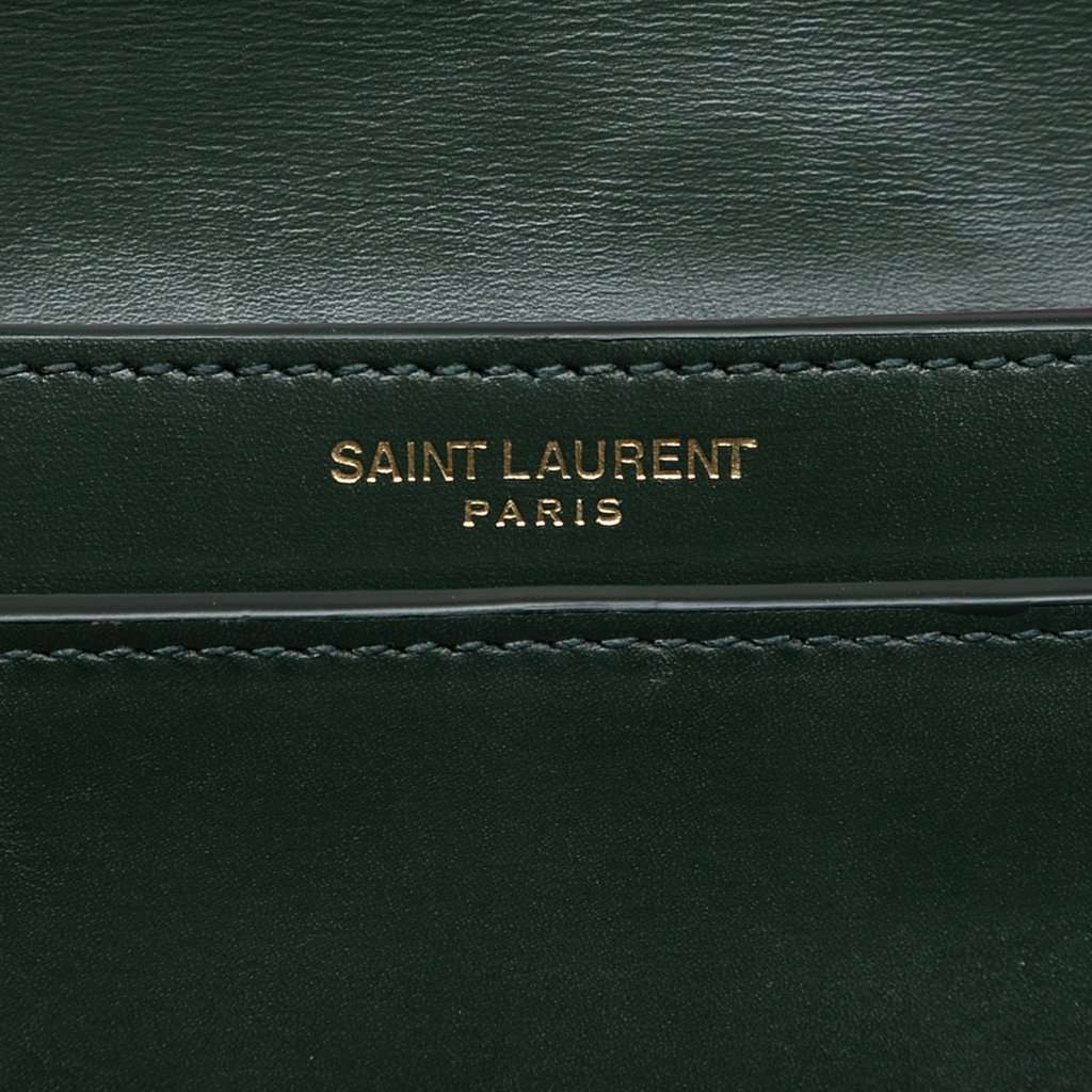 Saint Laurent Smooth Calfskin Monogram Cassandra Clasp Bag Green Leather Very good - Box View