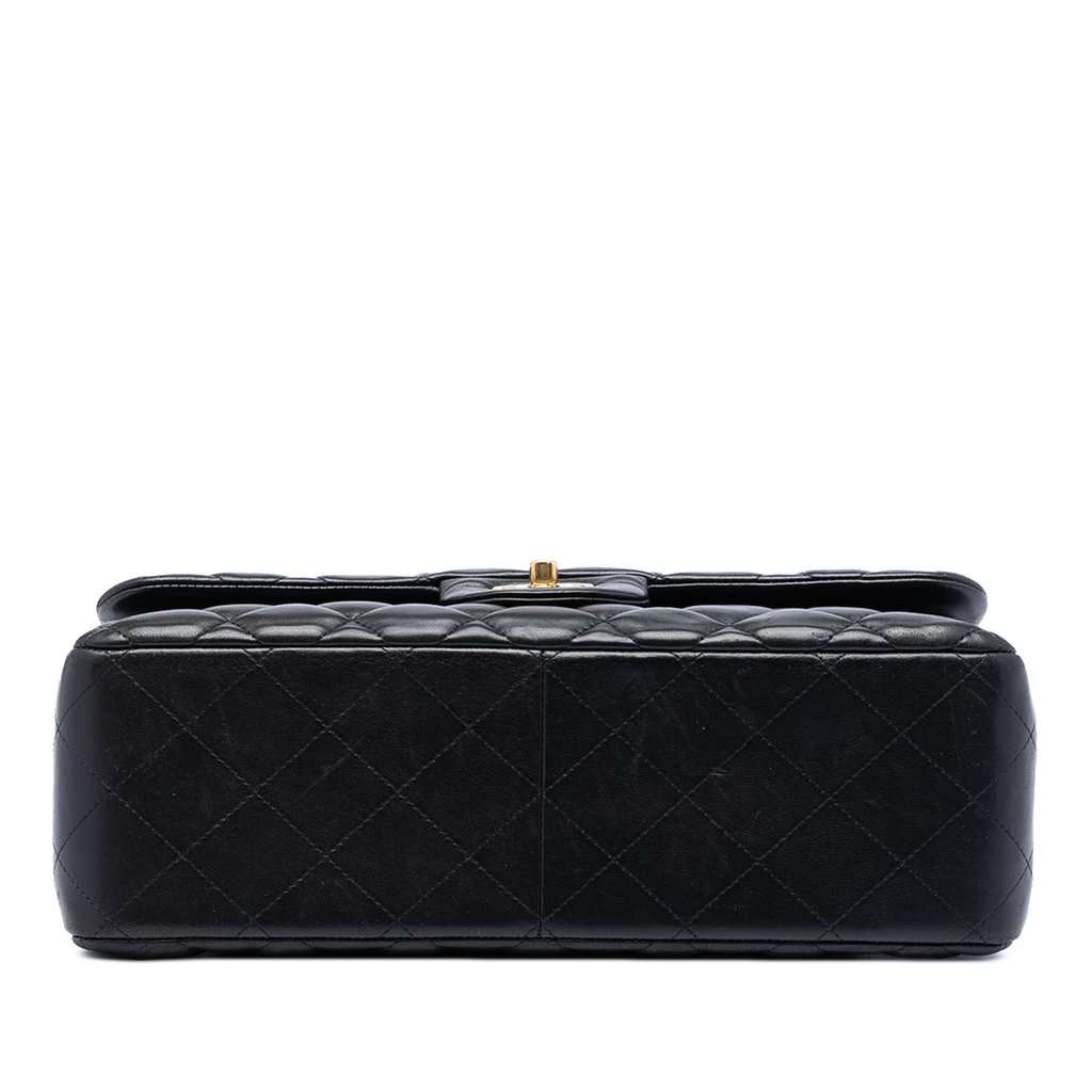 Chanel Jumbo Classic Lambskin Double Flap Black Leather Very good - Inside View