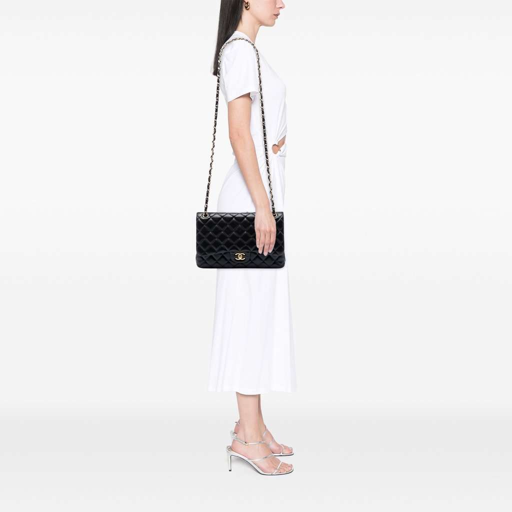 Chanel Jumbo Classic Lambskin Double Flap Black Leather Very good - Box View