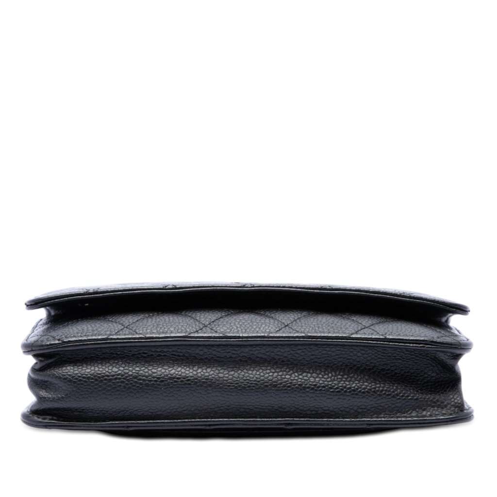 Chanel CC Quilted Caviar Wallet on Chain Black Leather Very good condition - Inside View