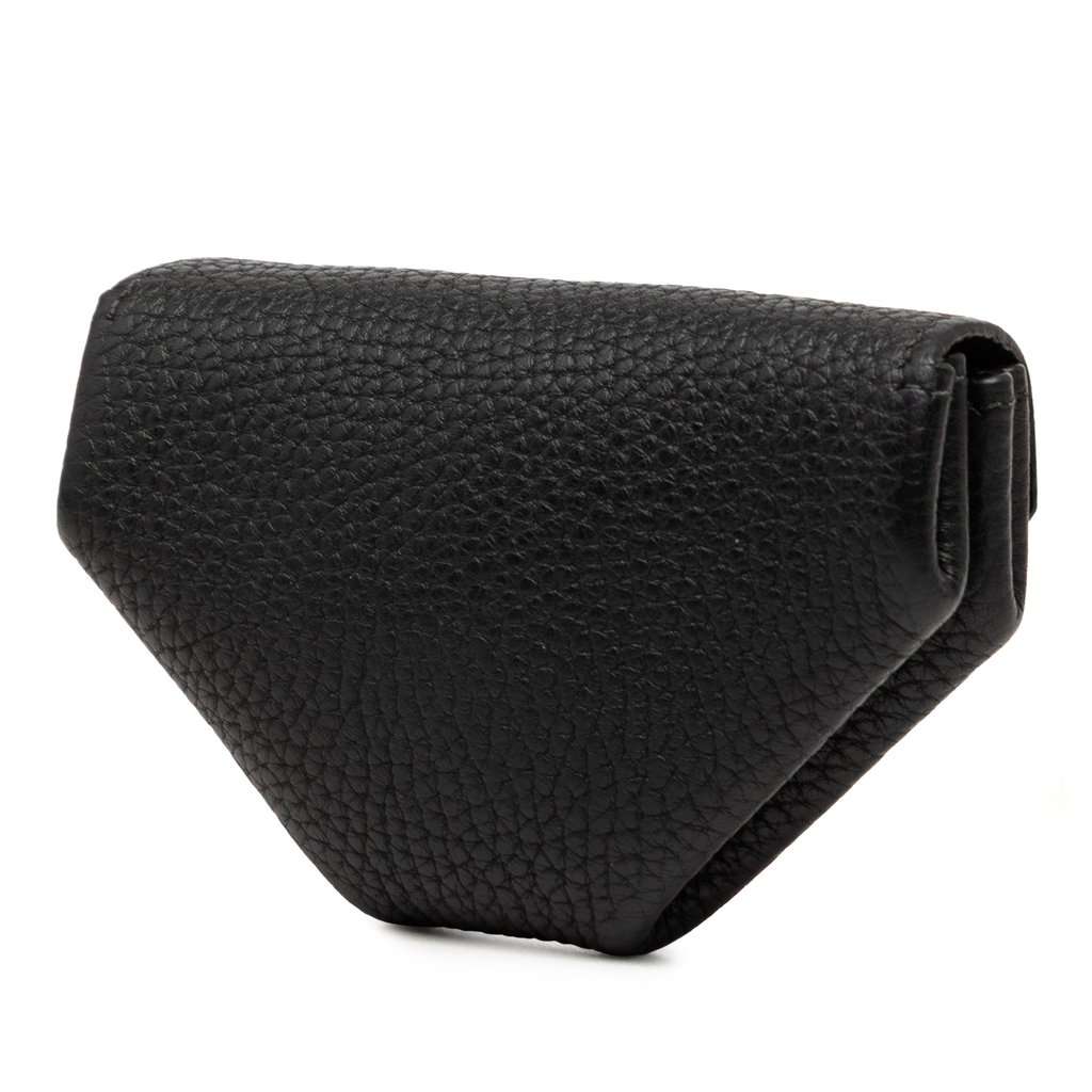 Hermès Chevre Le Vin Quatre Coin Purse Black Leather Very good - Back View