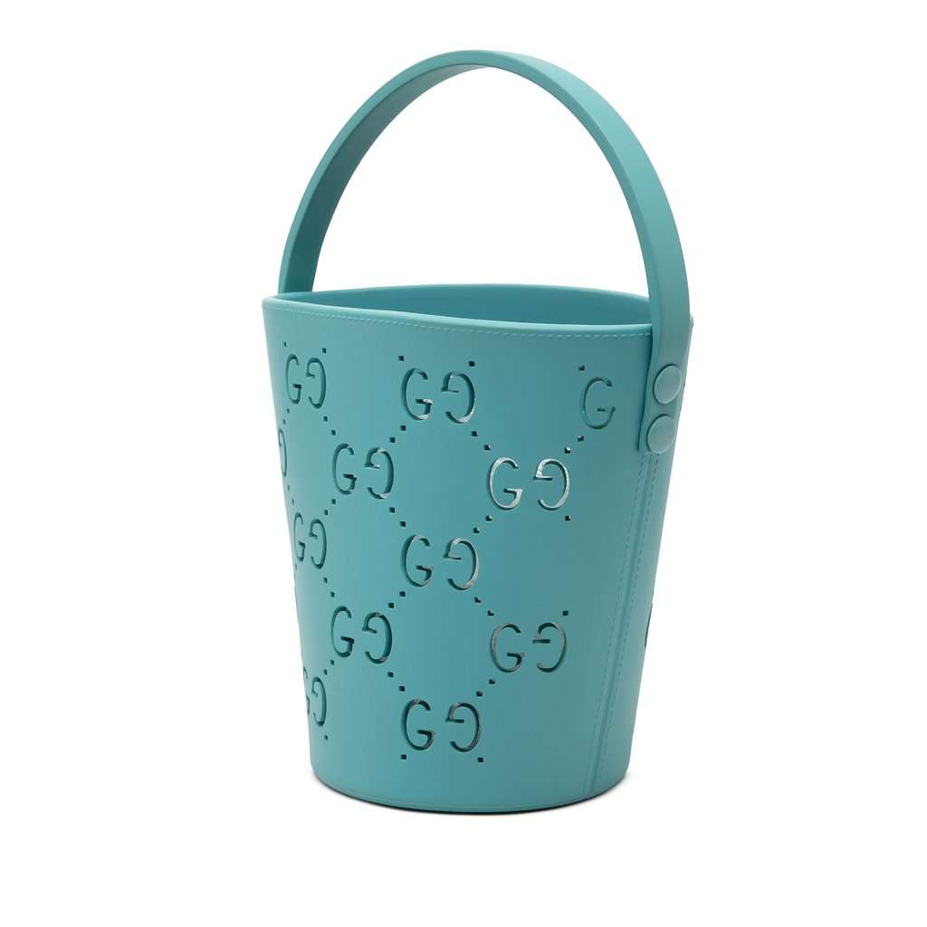 Gucci Kids GG Rubber Bucket Bag Blue Very good - Back View