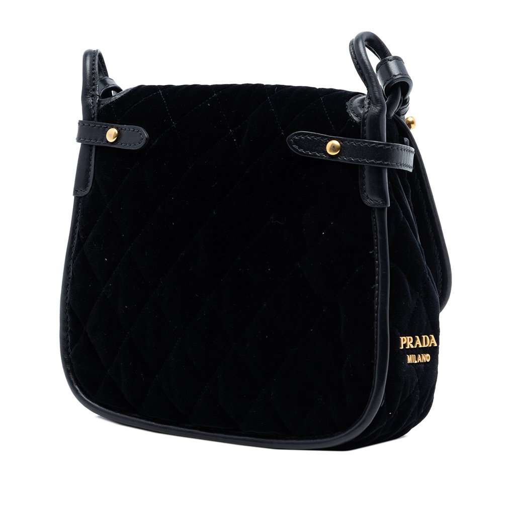 Prada Impuntu Velluto Corsaire Crossbody Black Very good condition - Back View