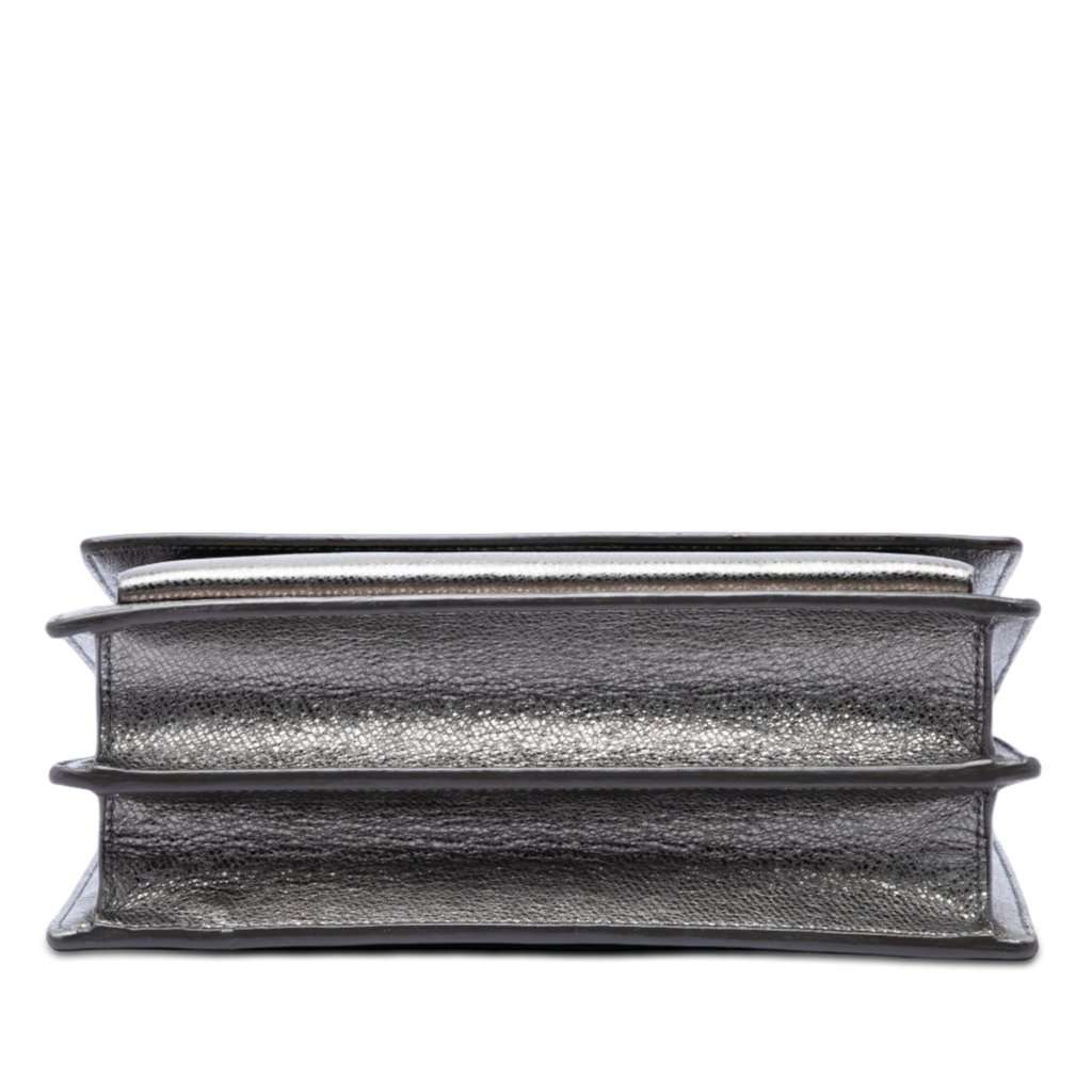 Saint Laurent Medium Metallic Calfskin Monogram Sunset Crossbody Silver Leather Very good condition - Inside View
