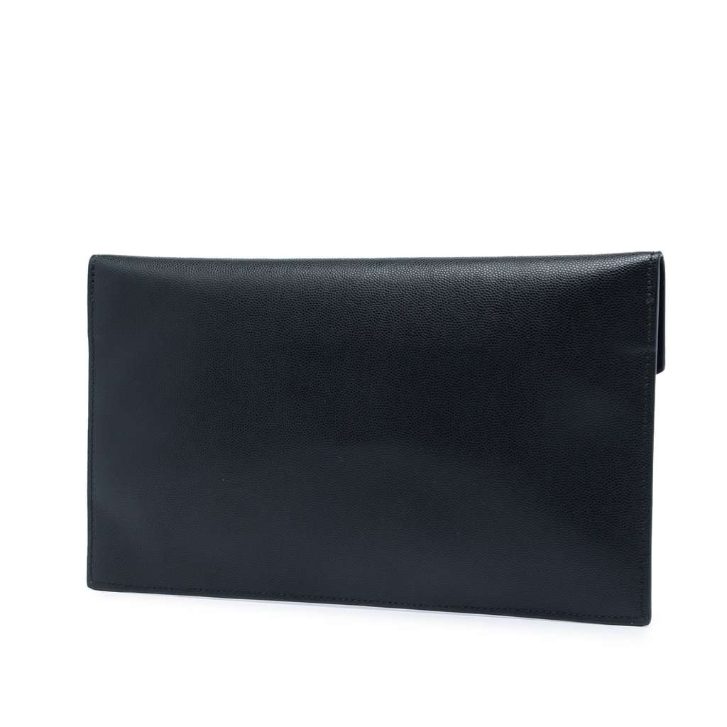 Saint Laurent Grain de Poudre Uptown Pouch Black Leather Very good - Back View