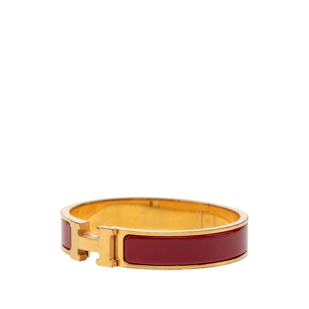 Hermès Narrow Enamel Clic H Bracelet PM Red Very good condition - Back View