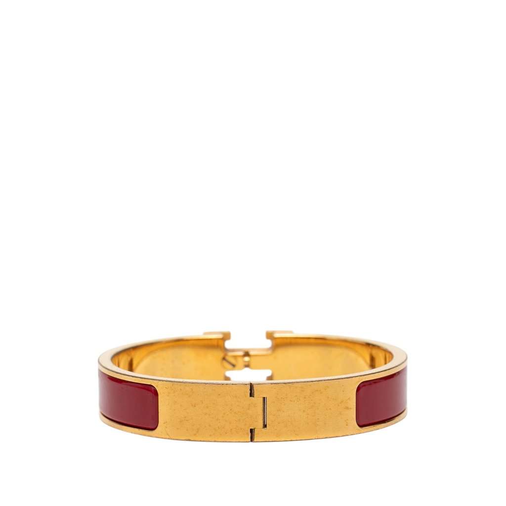 Hermès Narrow Enamel Clic H Bracelet PM Red Very good condition - Inside View
