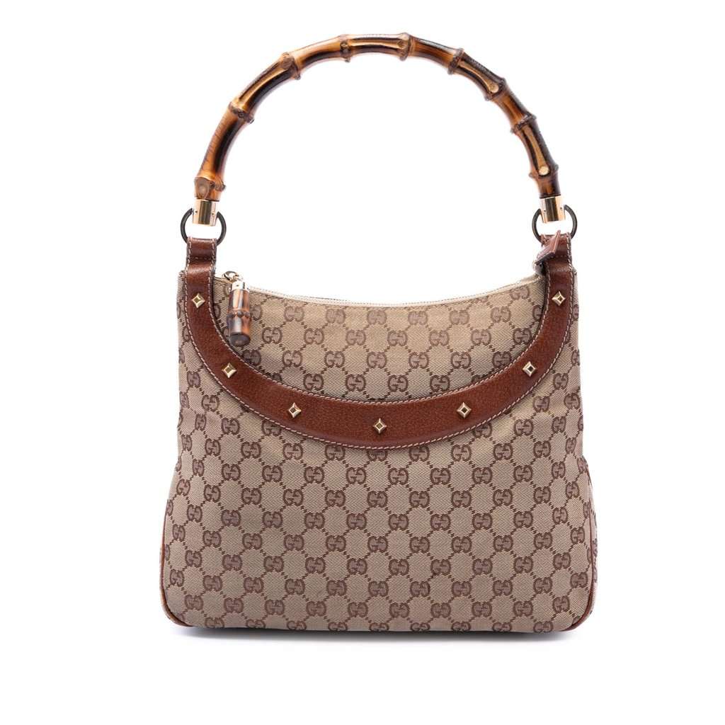 Gucci GG Canvas Bamboo Anita Handbag Beige Very good - Front View