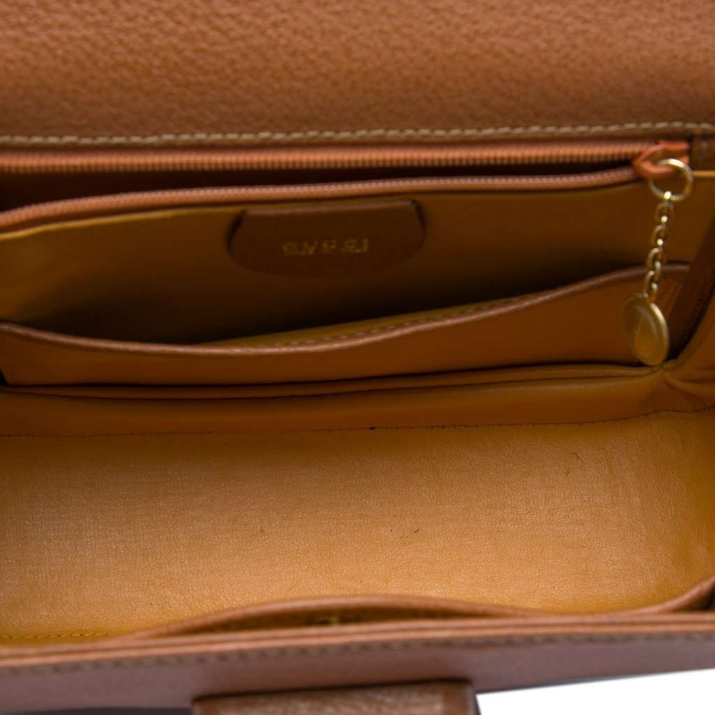 Gucci Small Grained Calfskin Bamboo Night Brown Leather Very good condition - Model View