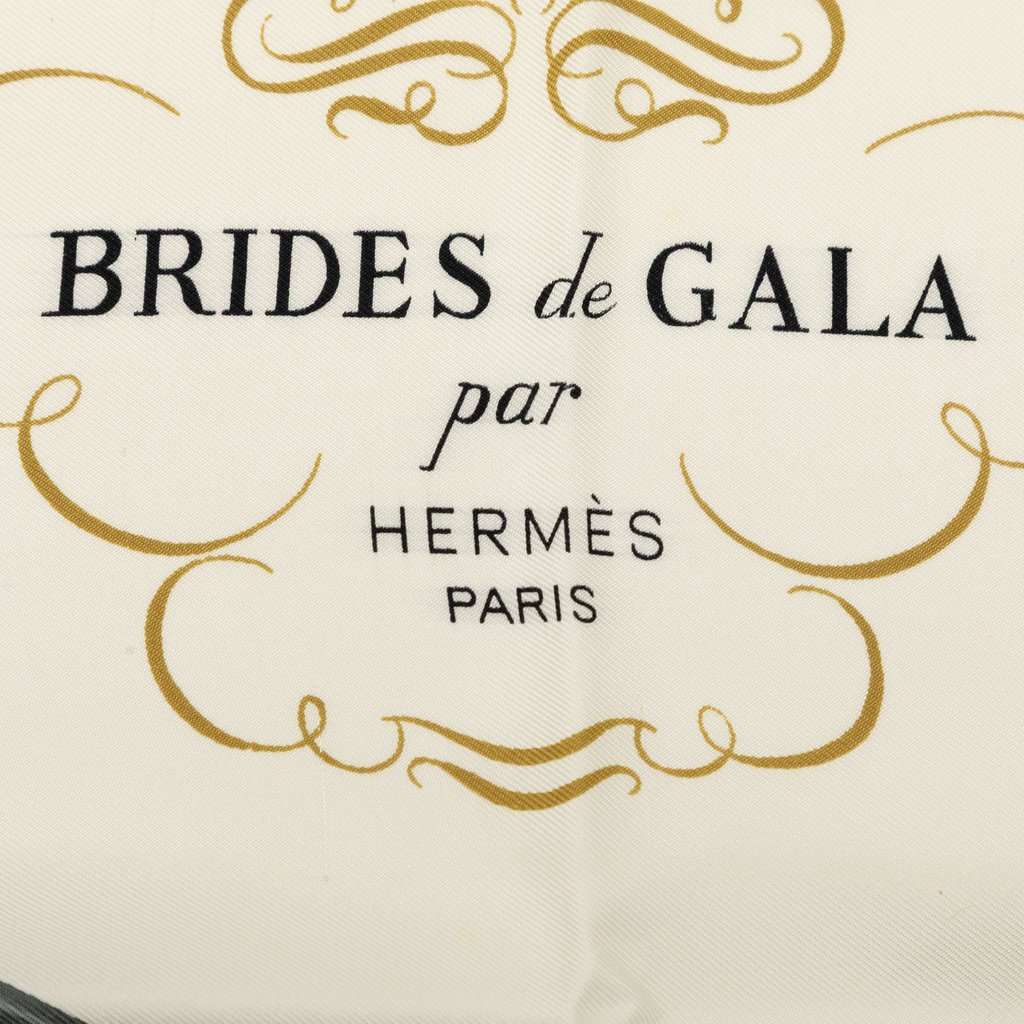 Hermès Brides de Gala Silk Scarf 90 Pink Very good - Model View