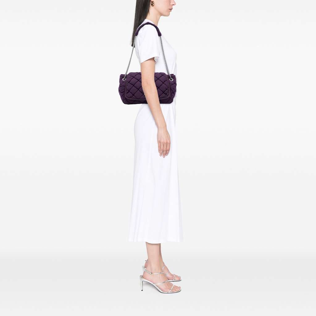Chanel Nylon Bubble Quilt Accordion Chain Flap Purple Very good - Box View
