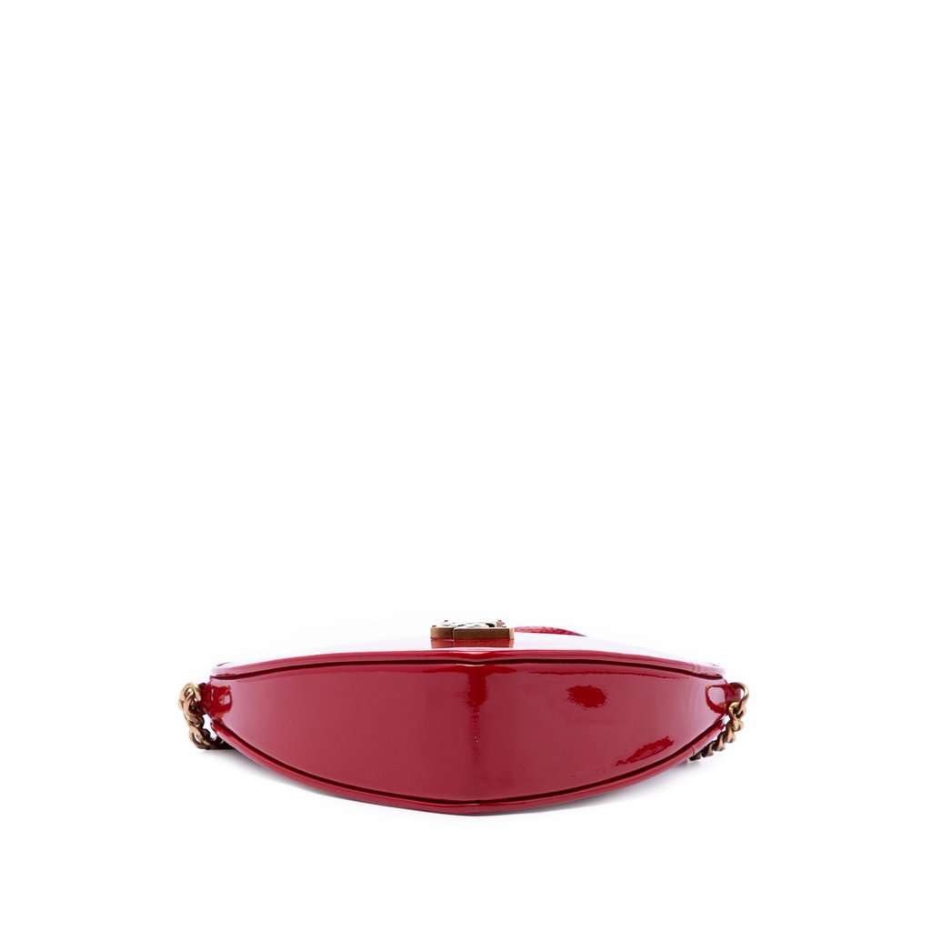 Saint Laurent Small Patent Sac Coeur Heart Crossbody Red Leather Very good - Inside View